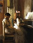 Joseph Rodefer De Camp Canvas Paintings - The Music Lesson